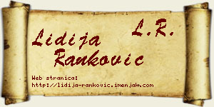 Lidija Ranković vizit kartica